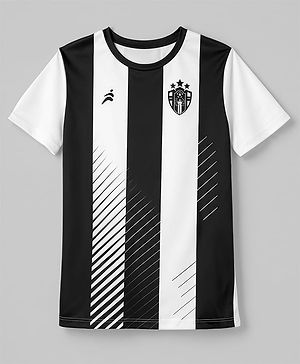 Pine Active Knit Half Sleeves Striped T-Shirt - Black