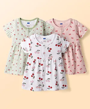 Simply Sinker Knit One Piece
                                  Dresses/Frocks Half Sleeves Pack of 3
                                  S Multi Color 0-1 Month