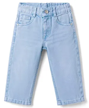 Simply Premium Denim Woven Full
                              Length Solid Jeans - Light Blue
