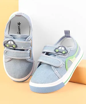Cute Walk by Babyhug Velcro Closure Casual
                      Shoes With Car Applique - Blue