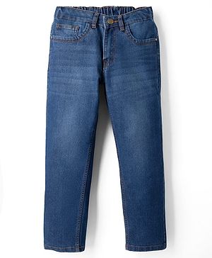 Pine Kids Denim Woven Full Length Washed Jeans - Blue