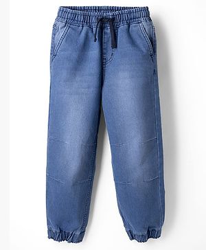 Pine Kids Denim Woven Full Length Washed Jeans - Blue