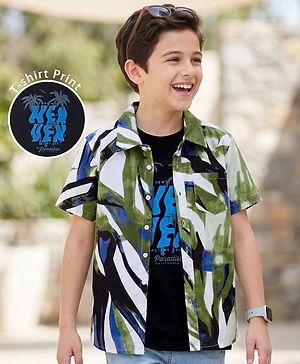 Pine Kids Cotton Woven Half Sleeves Printed Shirt & T-Shirt Multi Color 4-5 Years