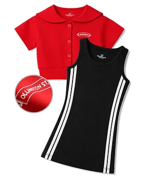 OLLINGTON ST. Cotton Rib Knit
                                  Dress with Half Sleeve Jacket Black
                                  2-3 Years