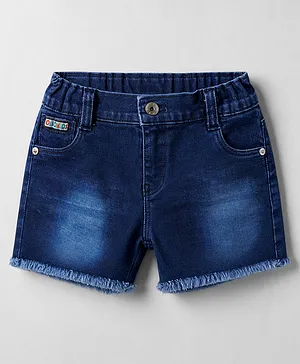 Olio Kids
                              Knit Above Knee Length Solid Denim Shorts
                              - Navy Blue