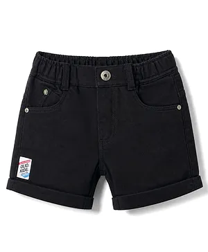 Olio Kids
                              Cotton Knit Above Knee Length Solid Colour
                              Shorts - Black