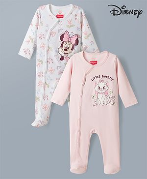 Babyhug Disney Interlock Knit Full Sleeves Footed Sleepsuit with Disney Character Print Pack of 2 - Multicolour
