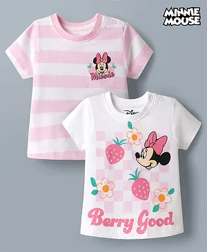 Babyhug Disney Cotton Knit T-Shirts
                              with Minnie and Friends Graphic Half
                              Sleeves Round Neck Multi Color 3-6 Months
                              Pack of 2