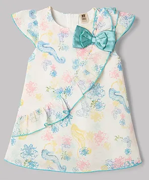 ToffyHouse
                              Cotton Knit Sleeveless Party Dress With
                              Sea Horse Print - Multicolor