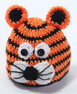 Knits & Knots crochetAnimal Design Cap - Orange & Black