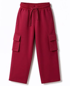 Pine Kids Knit Full Length Lounge Pant With Cargo Pockets - Red