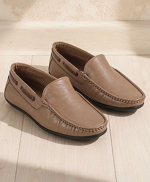Pine Kids Slip On Formal Shoes - Tan