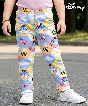 Babyhug Disney 100% Cotton Knit Full Length Leggings With Winnie The Pooh Graphic - Multicolor