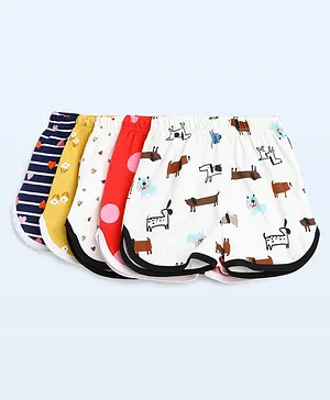The Boo Boo Club Cotton Knit Pack Of
                              5 Floral Hearts & Animal Printed
                              Shorts - Multi Colour