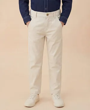 U.S. Polo Assn. Kids Cotton Woven Soild Trousers - White