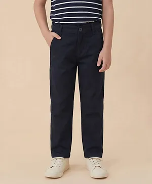 U.S. Polo Assn. Kids Cotton Woven Soild Trousers - Navy Blue