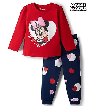 Babyhug Disney Single Jersey Knit
                              Full Sleeves Pyjama Night Suit with Minnie
                              Mouse Graphics - Multicolour