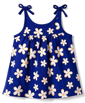 Doodle Poodle Cotton Knit Frocks
                                  Floral Printed Sleeveless Navy Blue
                                  3-6 Months