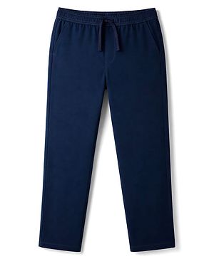 Pine Kids Cotton Elastane Woven Full Length Pants With Pocket - Navy Blue
