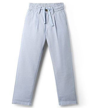 Pine Kids Woven Full Sleeves Solid Trouser - Light Blue