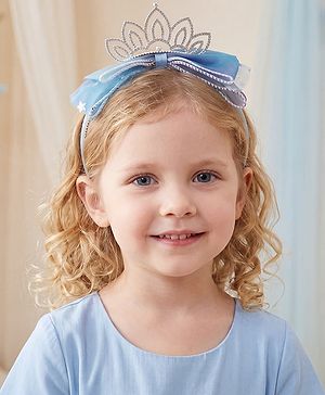 Babyhug Girls Soft Fabric Bow Hairband - Blue