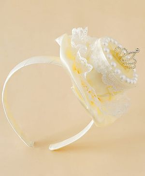 Pine Kids Hair Bands With Applique Free Size-White