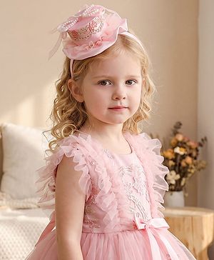 Pine Kids Hair Bands With Applique Free Size-Pink