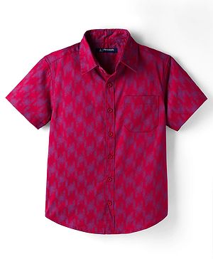 Pine Kids Cotton Woven Checks Shirt & Printed T-Shirt - Multicolor