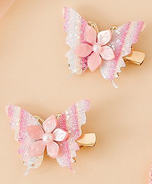 Pine Kids Free Size Bow & Butterfly Clips - Multicolor