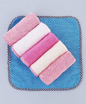 Babyhug Terry Woven Hand & Face Towel Pack of 6 L 25 X B 25 cm - Multicolor