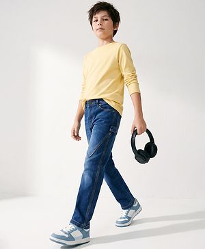 Pine Kids Woven Full Length Denim Jeans - Navy Blue