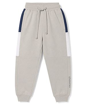 Pine Kids Knit Full Length Cut N Sew Text Printed Lounge Pant - Light Grey