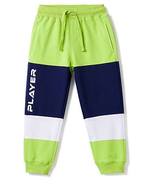 Pine Kids Knit Full Length Cut N Sew Text Printed Lounge Pant - Lime Green
