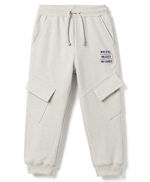 Pine Kids Knit Full Length Cut N Sew Lounge Pant With Patch & Pockets - Grey