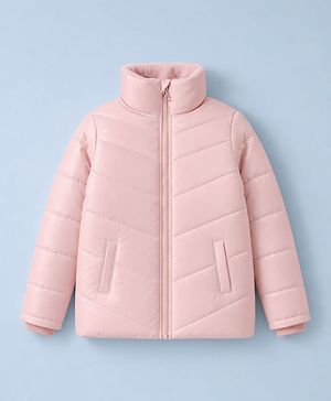Pine Kids Woven Full Sleeves Solid Colour Padded Jacket - Pink