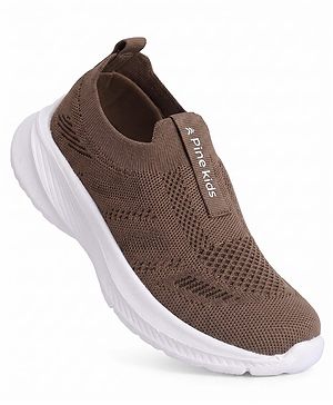 Pine Kids Slip On Sneaker Shoes With Logo Design - Grey