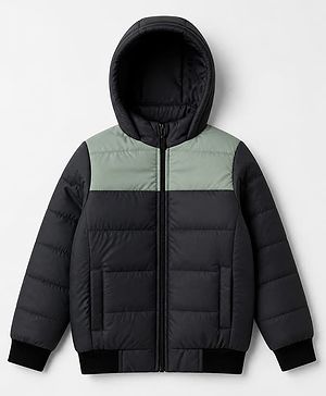 Pine Kids Woven Hooded Jackets with Full Sleeves in Grey for 4-5 Years