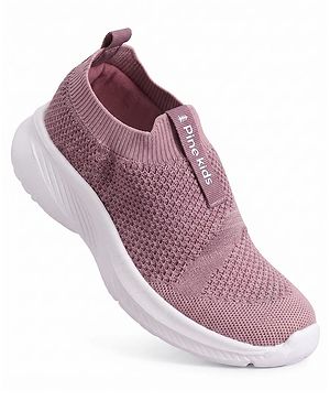 Pine Kids Slip On Sneaker Shoes With Logo Design - Pink
