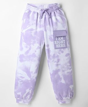 Pine Kids Looper Knit Full Length Tie Dye Lounge Pant - Lavender