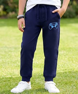 Pine Kids Knit Full Length Game Pad Printed Lounge Pant with Pockets- Blue