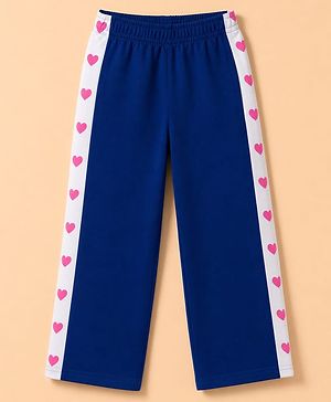 Pine Kids Knit Full Length Hearts Printed Pant - Navy Blue