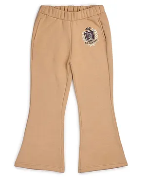 U.S. Polo Assn. Kids Knit Brand Name Printed Pants - Beige