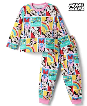 Babyhug Disney 100% Cotton Knit Full
                              Sleeves Co-Ords T-Shirt & Pyjama Night
                              Suit With Minnie Mouse Graphic -
                              Multicolor