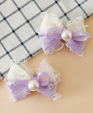 Babyhug Bow & Butterfly Clips Pack of 2 - Purple