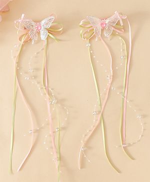 Babyhug Bow & Butterfly Clips Pack Of  2 - Light Pink