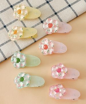 Babyhug  Adorable Bloom Floral Hair Clip for Girls -Green & PInk