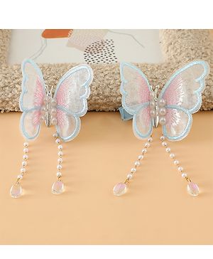 Pine Kids Butterfly Pearl Baby Hair Clip - Light Green - Blue