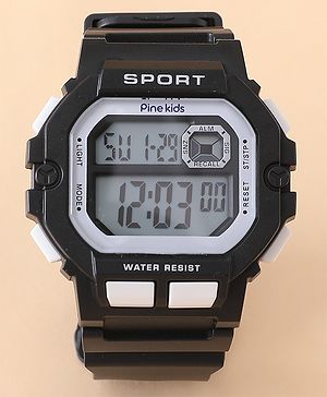 Pine Kids Free Size Digital Watch - Black