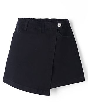 Pine Kids Cotton Mix Denim Skort with Knee Length & Back Elastic in Black