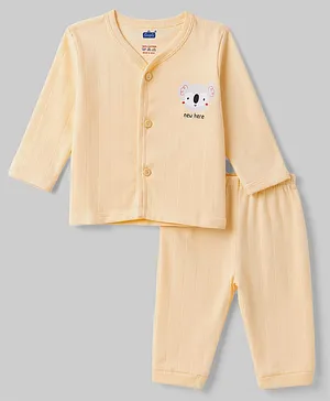 Simply Cotton Knit Full Sleeves
                              T-Shirt & Pyjama Night Suit With Koala
                              Print - Peach
